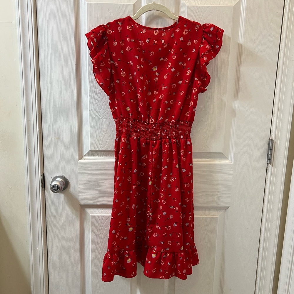 NWOT Red Ruffled Mini Sundress - Picture 8 of 14